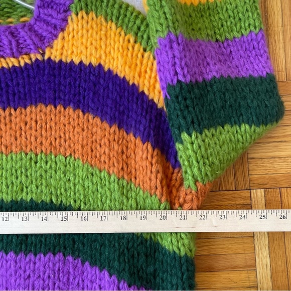 FRNCH knitted color striped chunky sweater Size Medium - Picture 8 of 8